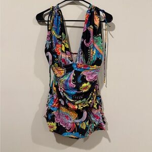 Mazu Swim Women’s One Piece Colorful Print Supported Swimsuit Size 14